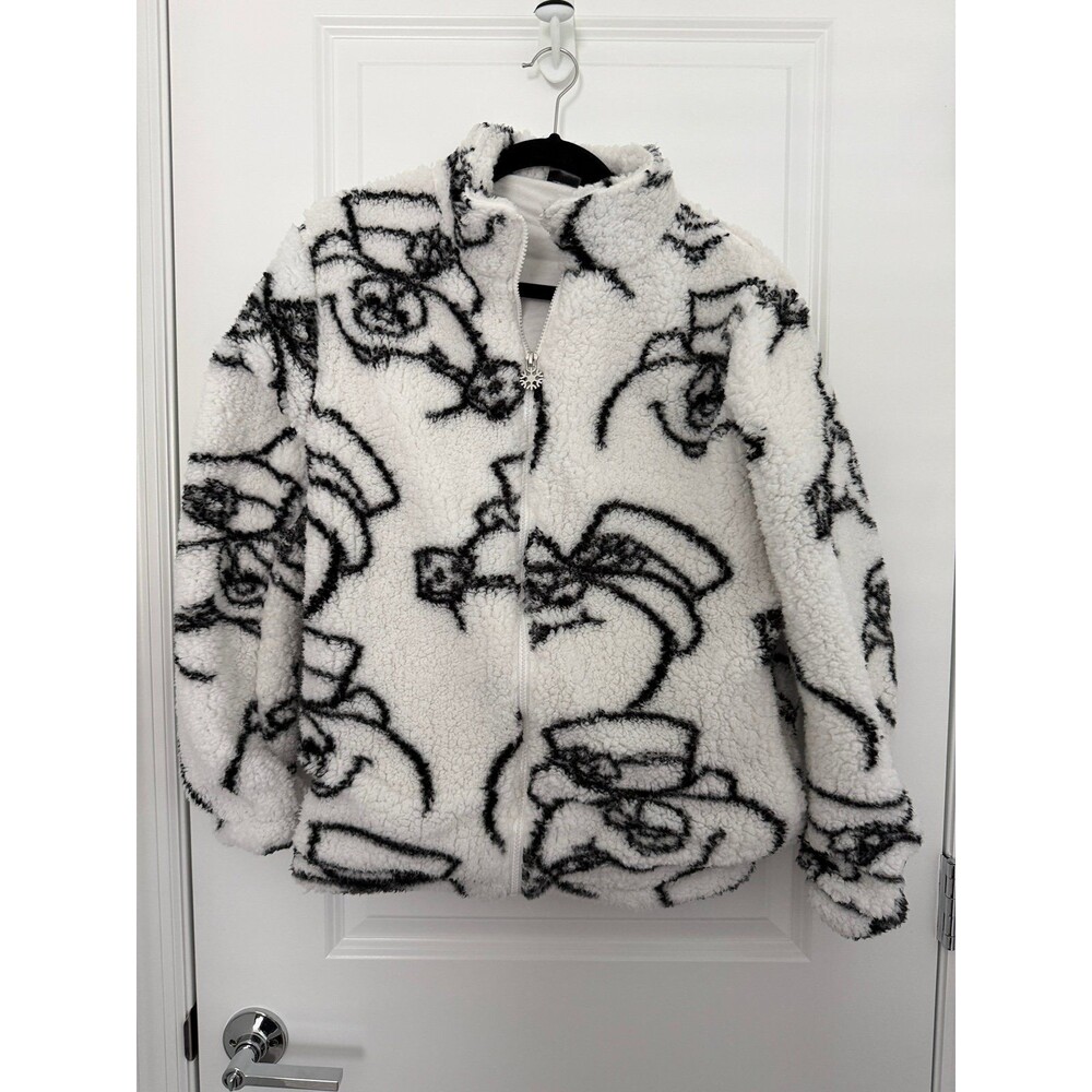 Cakeworthy Frosty Snowman Sherpa Fill Zip Jacket Rudolph Reindeer Size Small